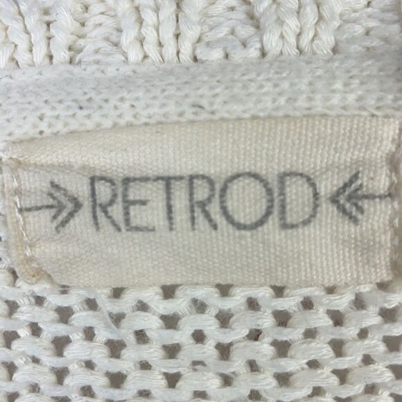 Retrod. Cream & Navy Blue striped scoop neck hi-lo sweater. XXL - Picture 8 of 10